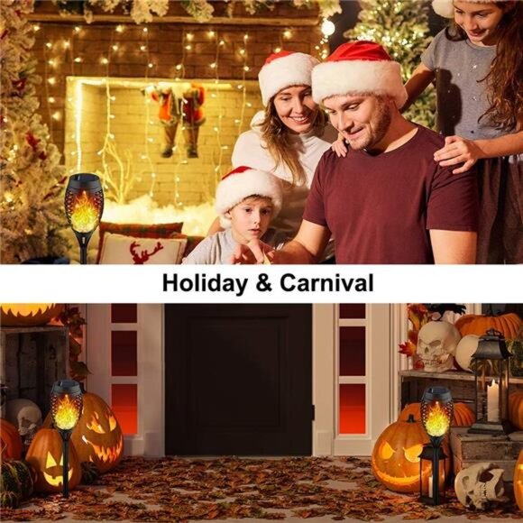 12Pack Flickering Flame Solar Torch Lights Solar Lights - Picture 6 of 7